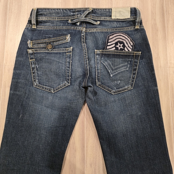 Taverniti So Jeans Courtney Womens Blue Size 28 Actual 30X32 Miltary Patch. - Picture 6 of 15